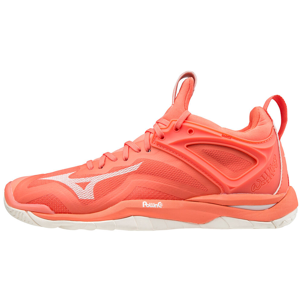 Zapatillas Balonmano Mizuno Wave Mirage 3 Mujer Coral/Blancas Outlet IKGW-05614